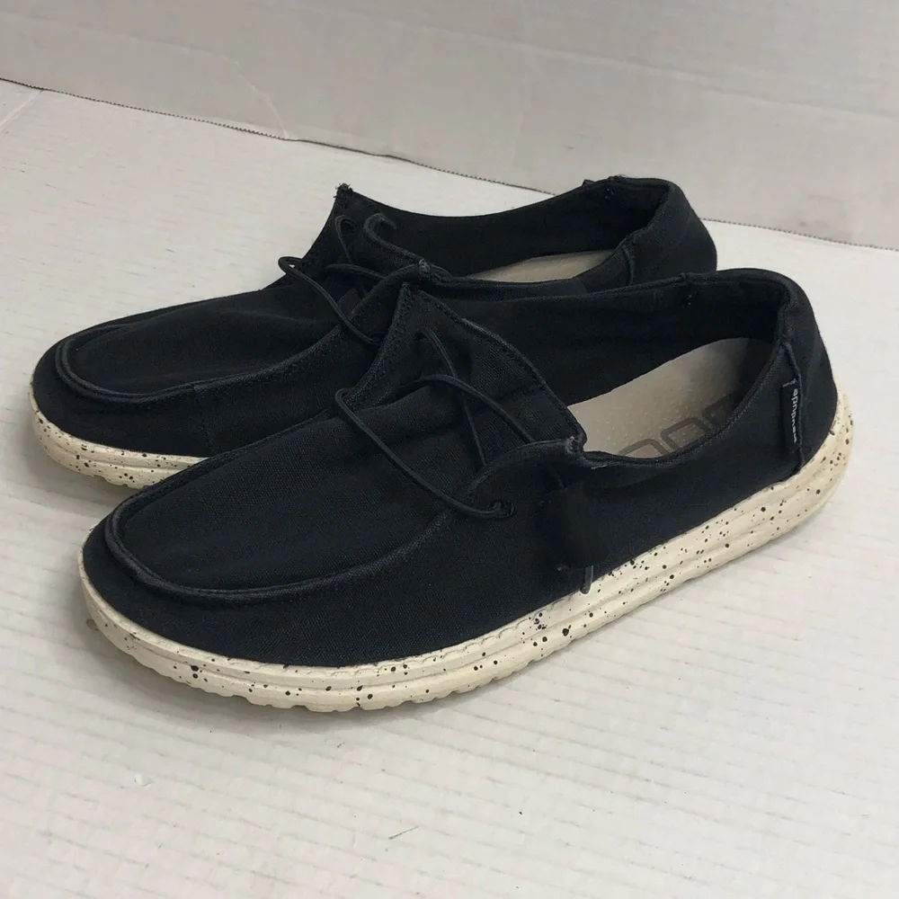 Hey Dude Shoes Womens Size 6 Black Slip On Comfort No Tie